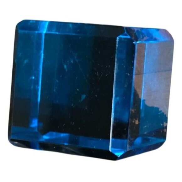 2 Paperweights Millefiori Glass Round Square Blue Crystal Apx. 2" - Picture 5 of 15